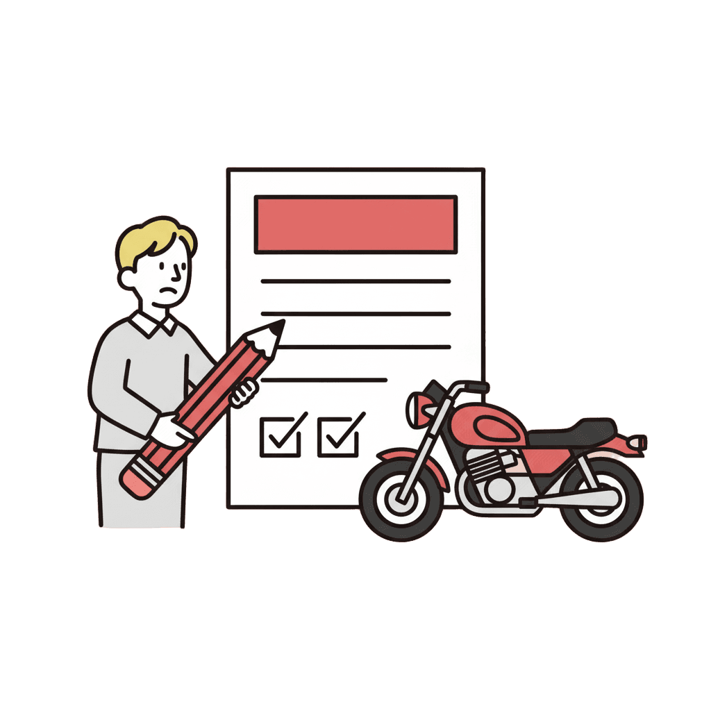 安全装備を整えたライダーのイラスト