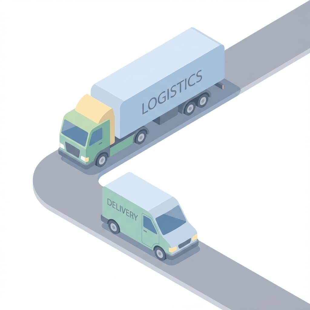 物流トラックと配送業務のイラスト