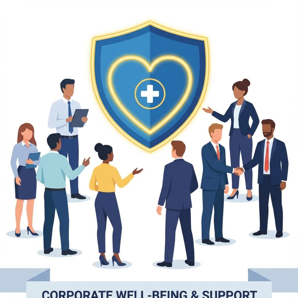 オフィスワーカーと安心のイラスト