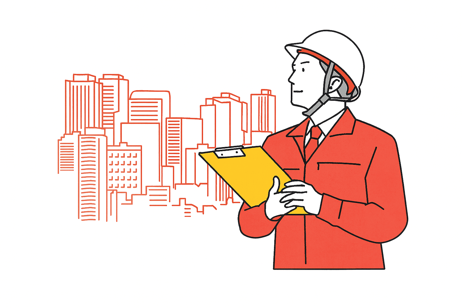 建設現場の保険を紹介するビジュアル