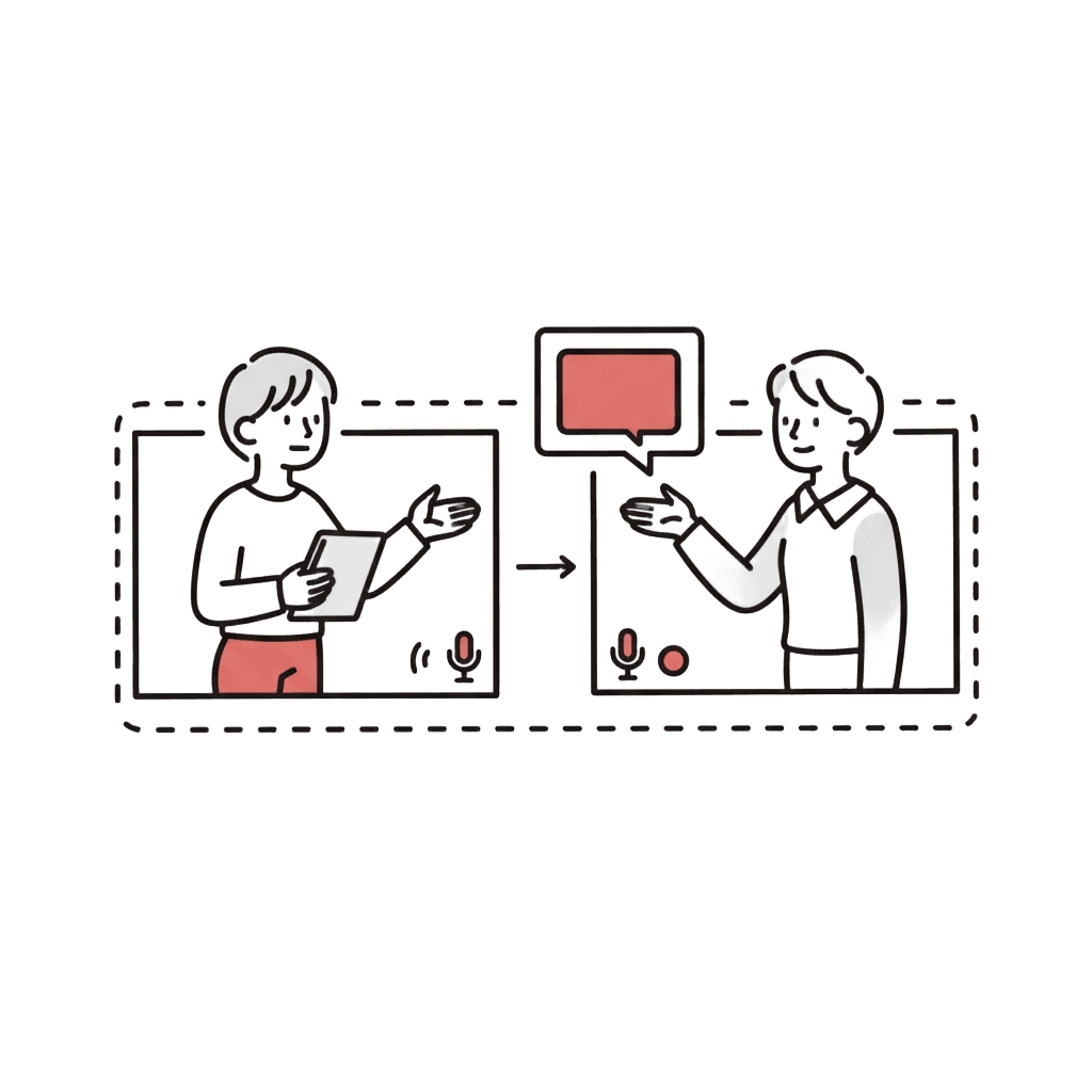 オンライン相談をしているイラスト