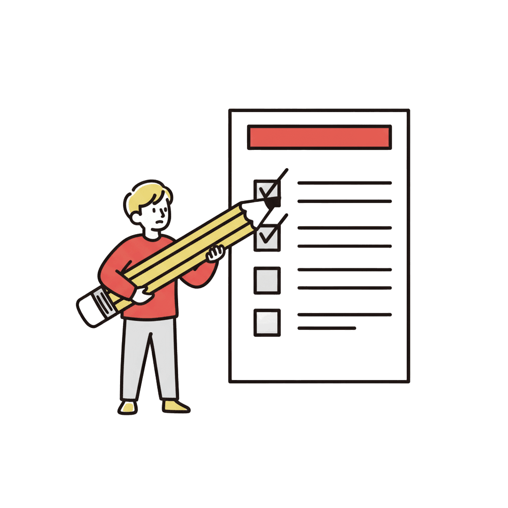 見積もり依頼の内容を整理するイラスト