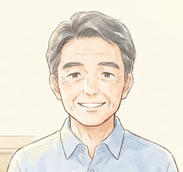 ヘルメットをかぶったお客様のイラスト