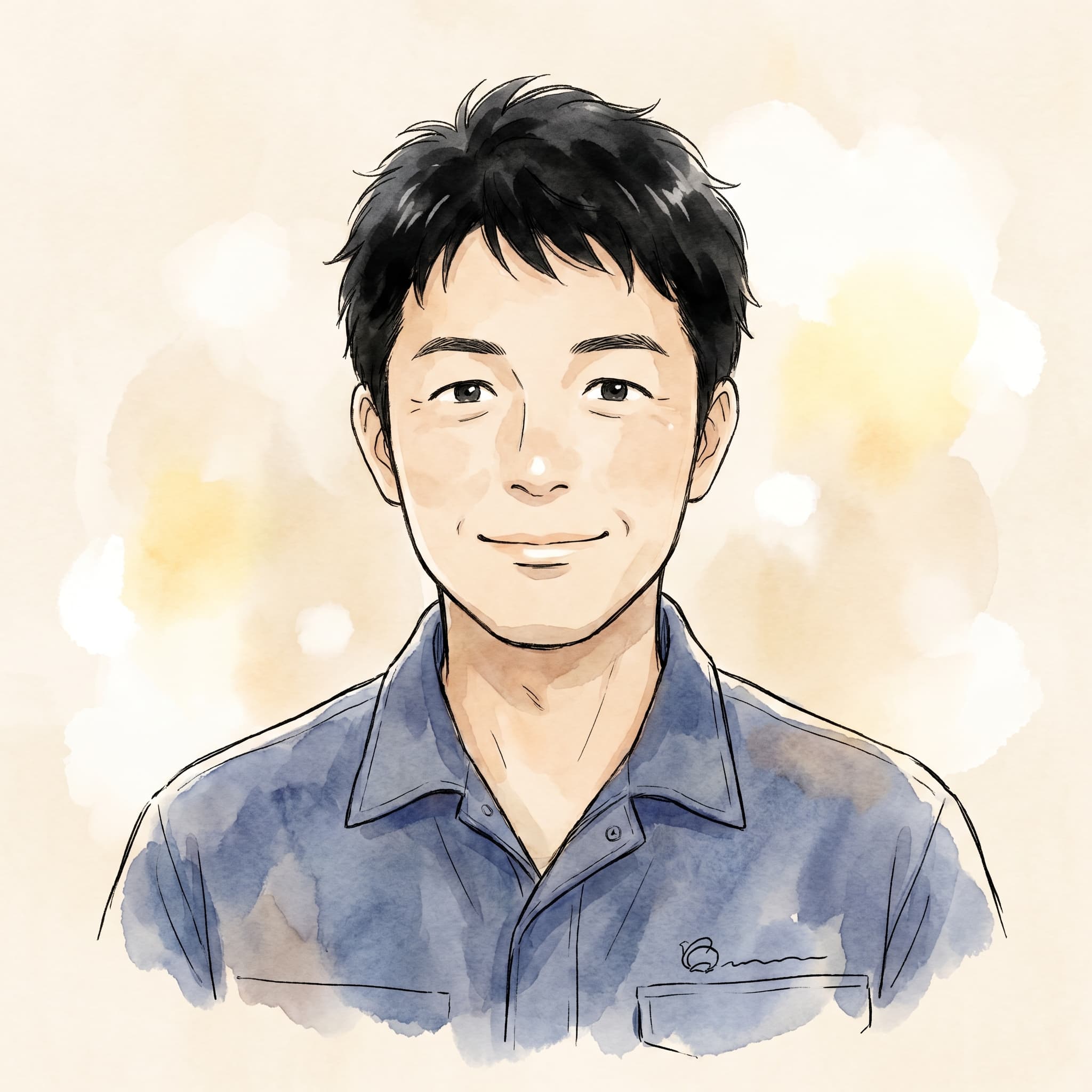 塗装業の男性経営者のイラスト