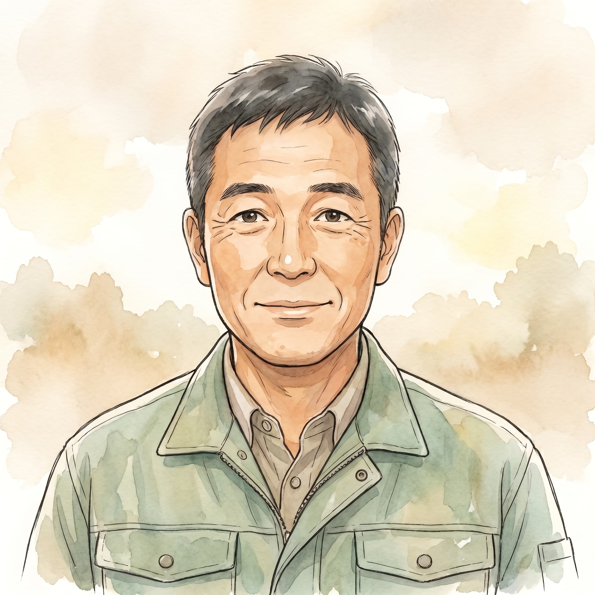 造園業の男性のイラスト