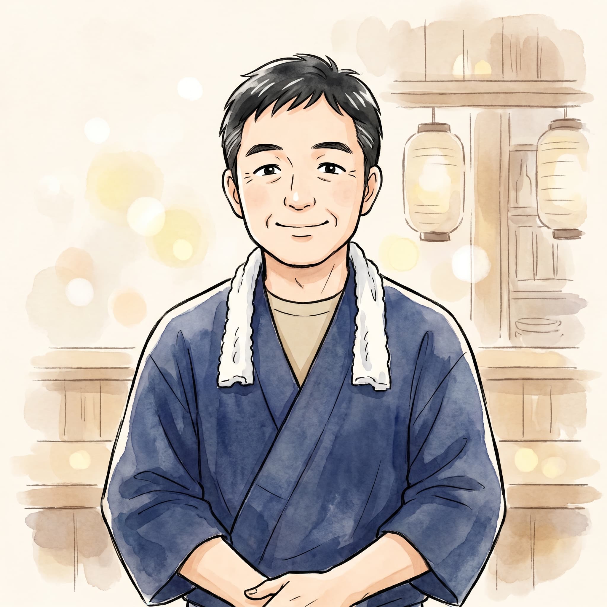 飲食業（居酒屋）の男性オーナーのイラスト
