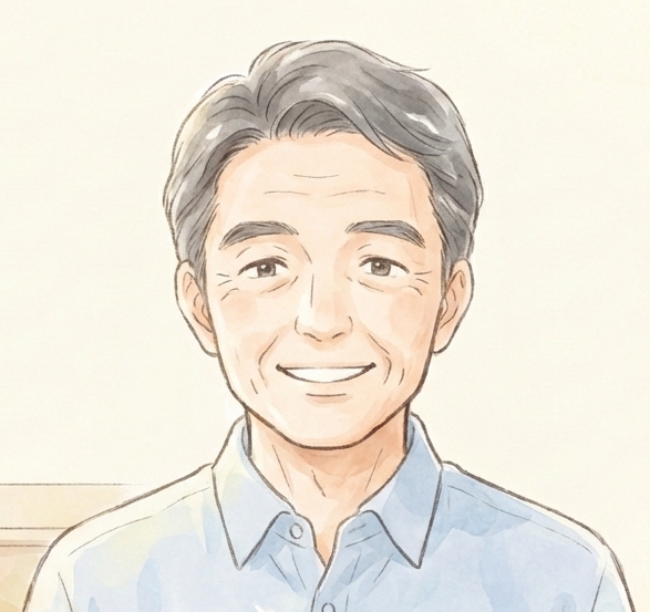 ヘルメットをかぶったお客様のイラスト